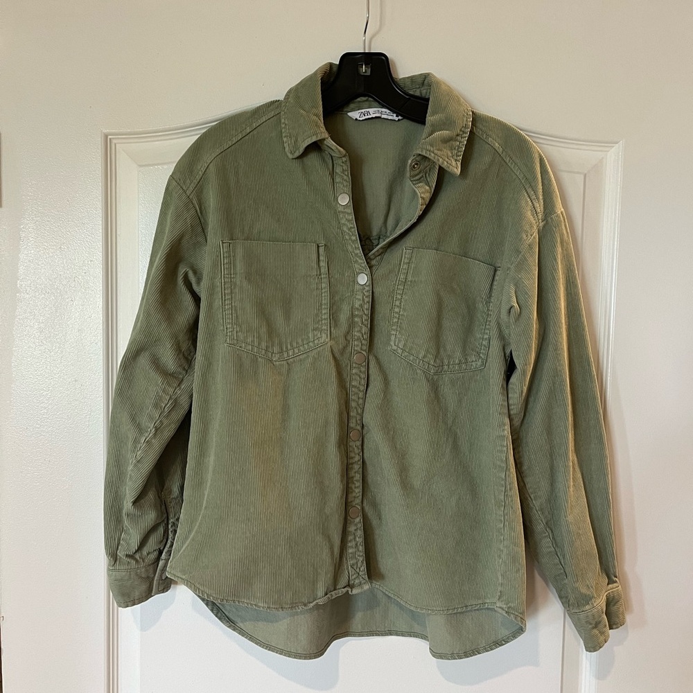ZARA Green Corduroy Shirt Size XS